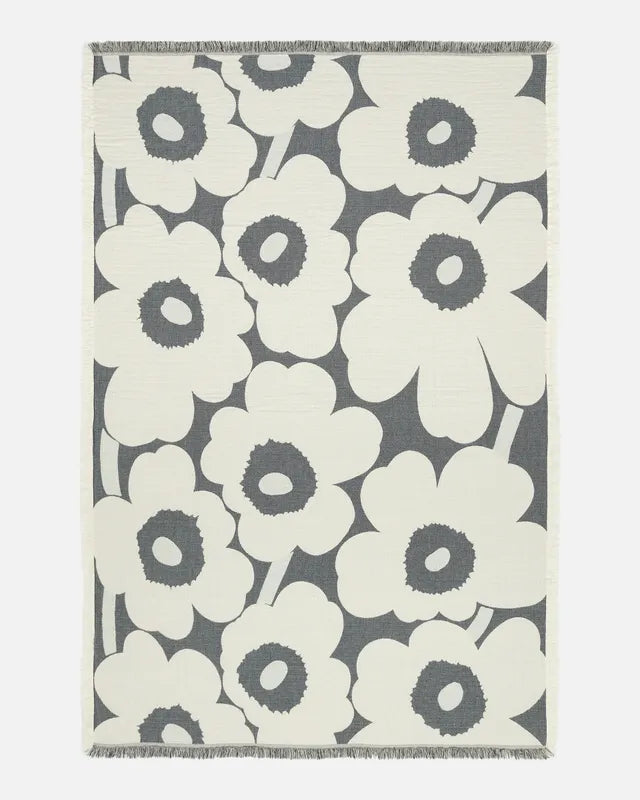 Unikko Huopa 150x220 Cm blanket thow off white charcoal sand