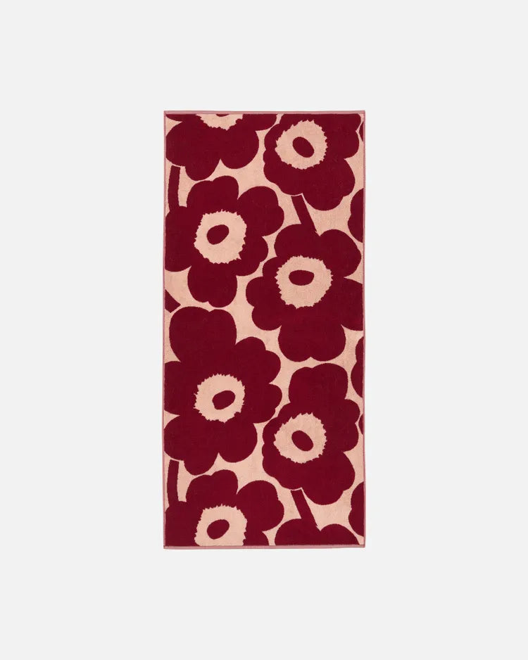 Unikko Kylpypyyhe 70x150 Cm bath towel pink dark cherry