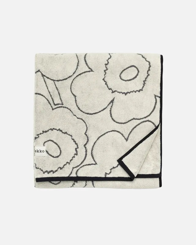 Piirto Unikko Kylpypyyhe 100x160 Cm towel ivory, black