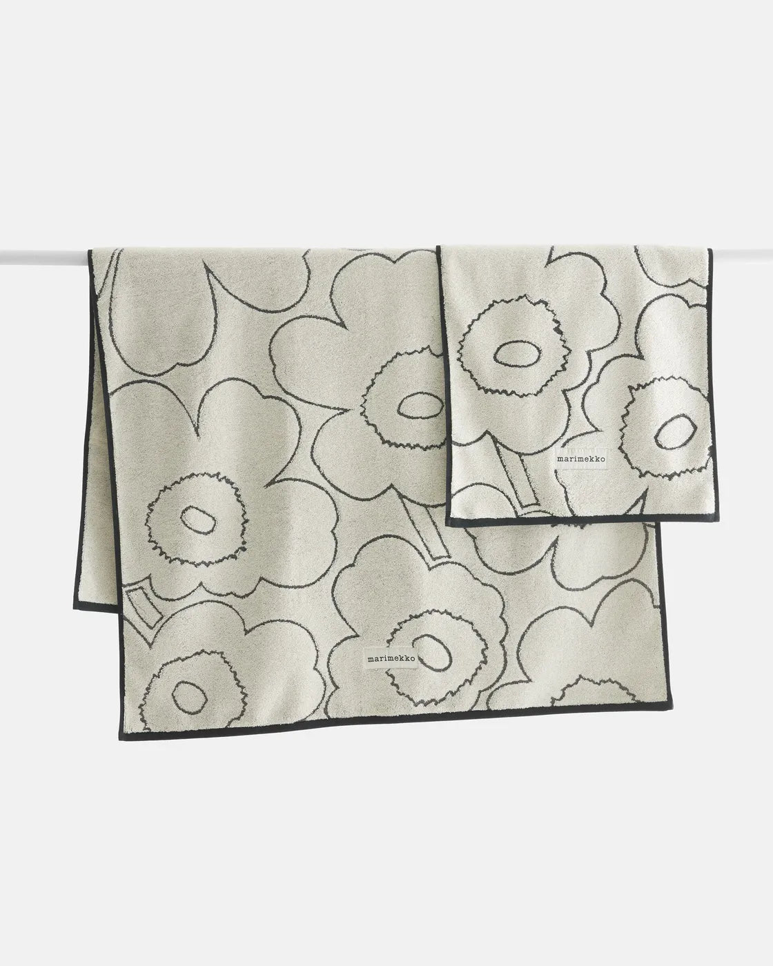 Piirto Unikko Kylpypyyhe 100x160 Cm towel ivory, black