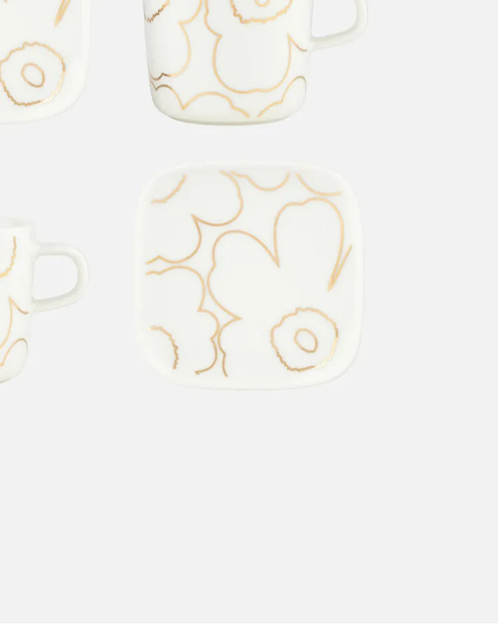 Oiva / Piirto Unikko 10 x10 cm plate white gold