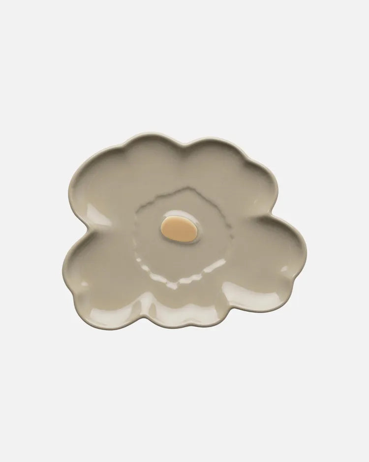 Unikko Shape Plate 13 Cm, 2 Pcs terra white gold