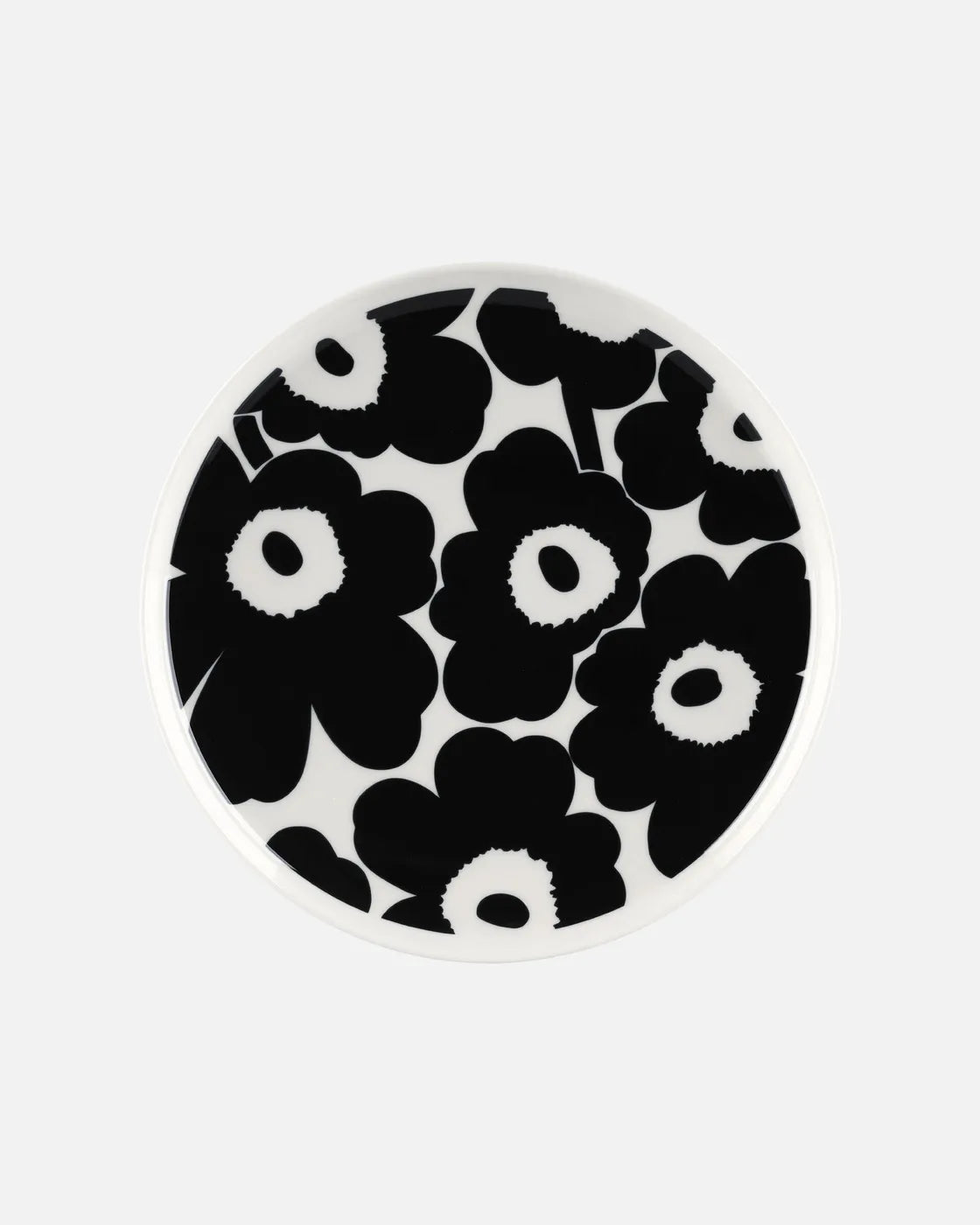 Oiva / Unikko plate 25 cm white black