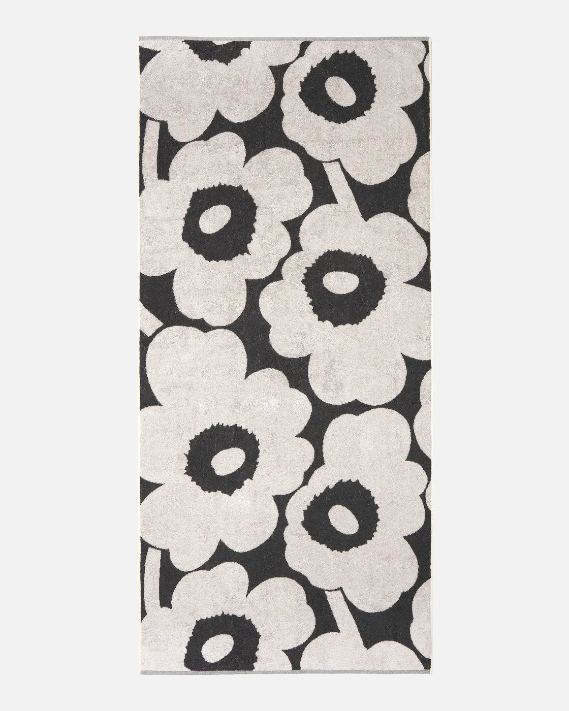 Unikko bath towel 70x150 cm charcoal off white