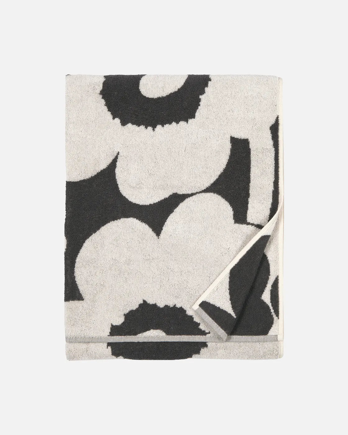 Unikko bath towel 70x150 cm charcoal off white