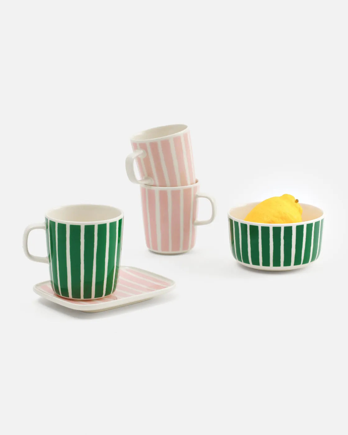 Oiva / Piccolo mug 4 dl white green