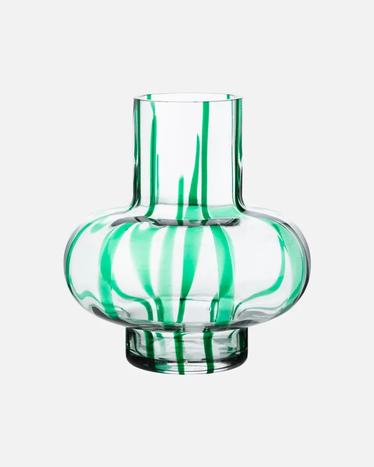 Umpu Vase clear green stripes