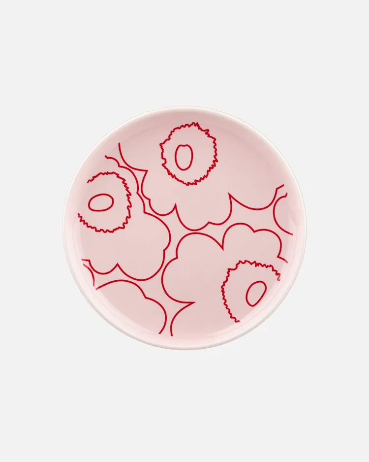 Oiva / Piirto Unikko Plate 13,5 Cm pink red