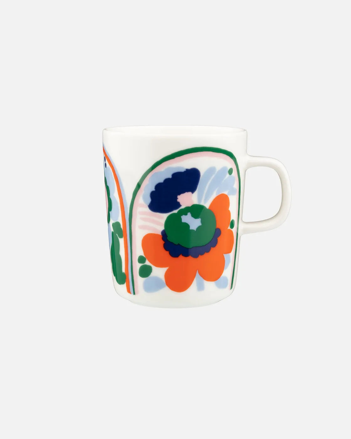Oiva / Karuselli Mug 2,5 Dl white dark blue orange light pink