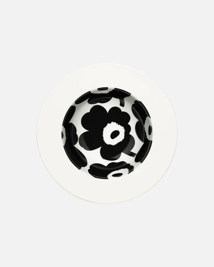 Oiva / Unikko deep plate 20 cm white black