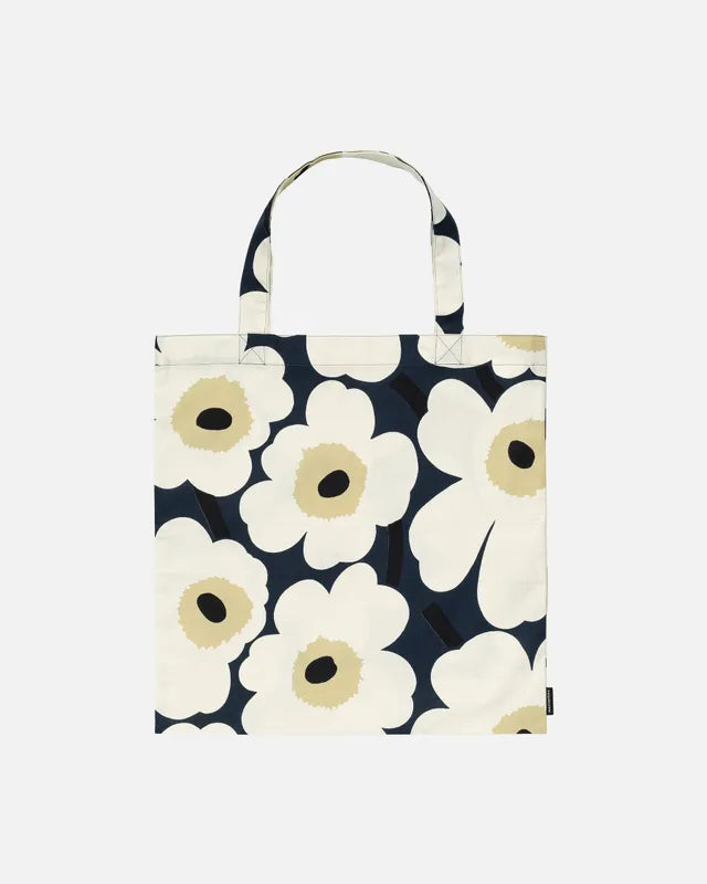 Pieni Unikko bag 43x44 cm tote midnight blue cream hay