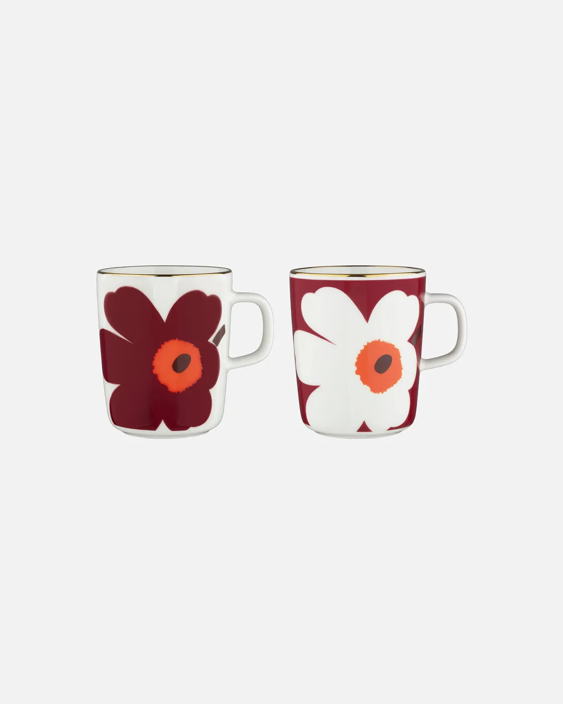 Oiva / Juhla Unikko mug 2,5 dl / 2 pcs white burgundy gold