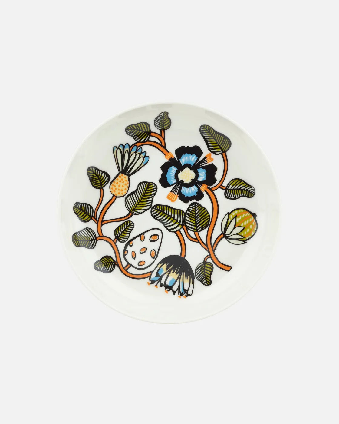 Oiva / Tiara deep plate 20,5 cm white warm orange green