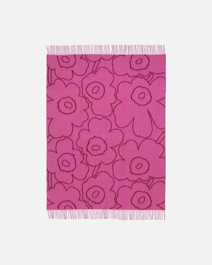Piirto Unikko Blanket 130x170 cm burgundy fuschia