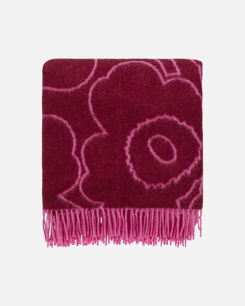 Piirto Unikko Blanket 130x170 cm burgundy fuschia
