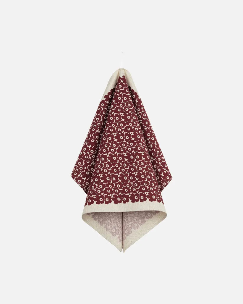 Pikkuinen Unikko kitchen towel 47x70 cm linen burgundy