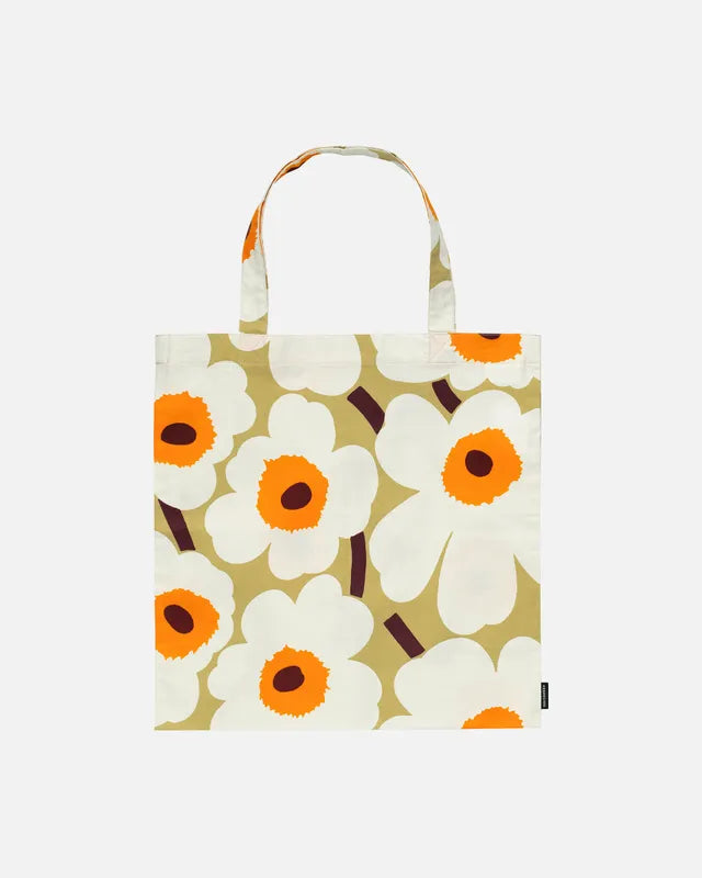 Pieni Unikko bag 43x44 cm tote carmel cream warm orange
