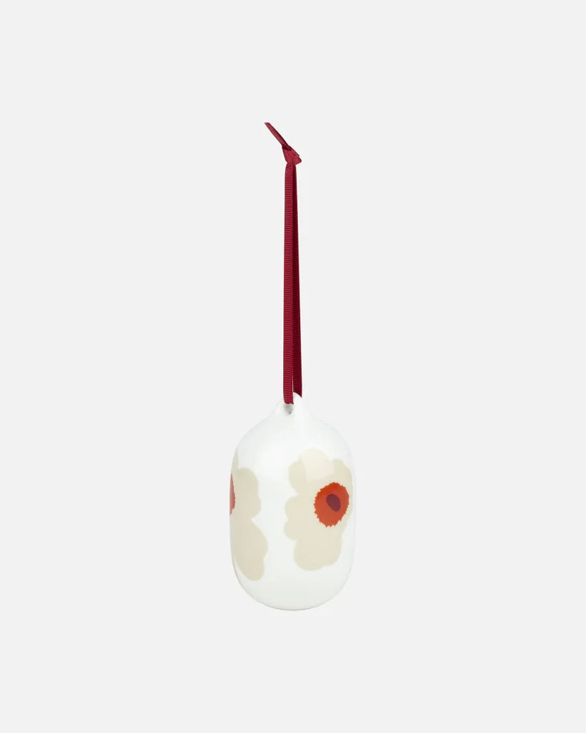 Unikko collectible ornament 2 pcs white red beige