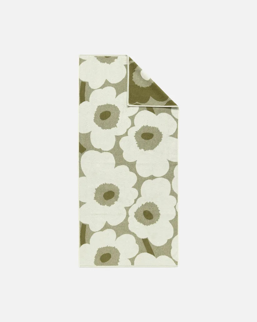 Unikko bath towel 70x150 cm green umber cream