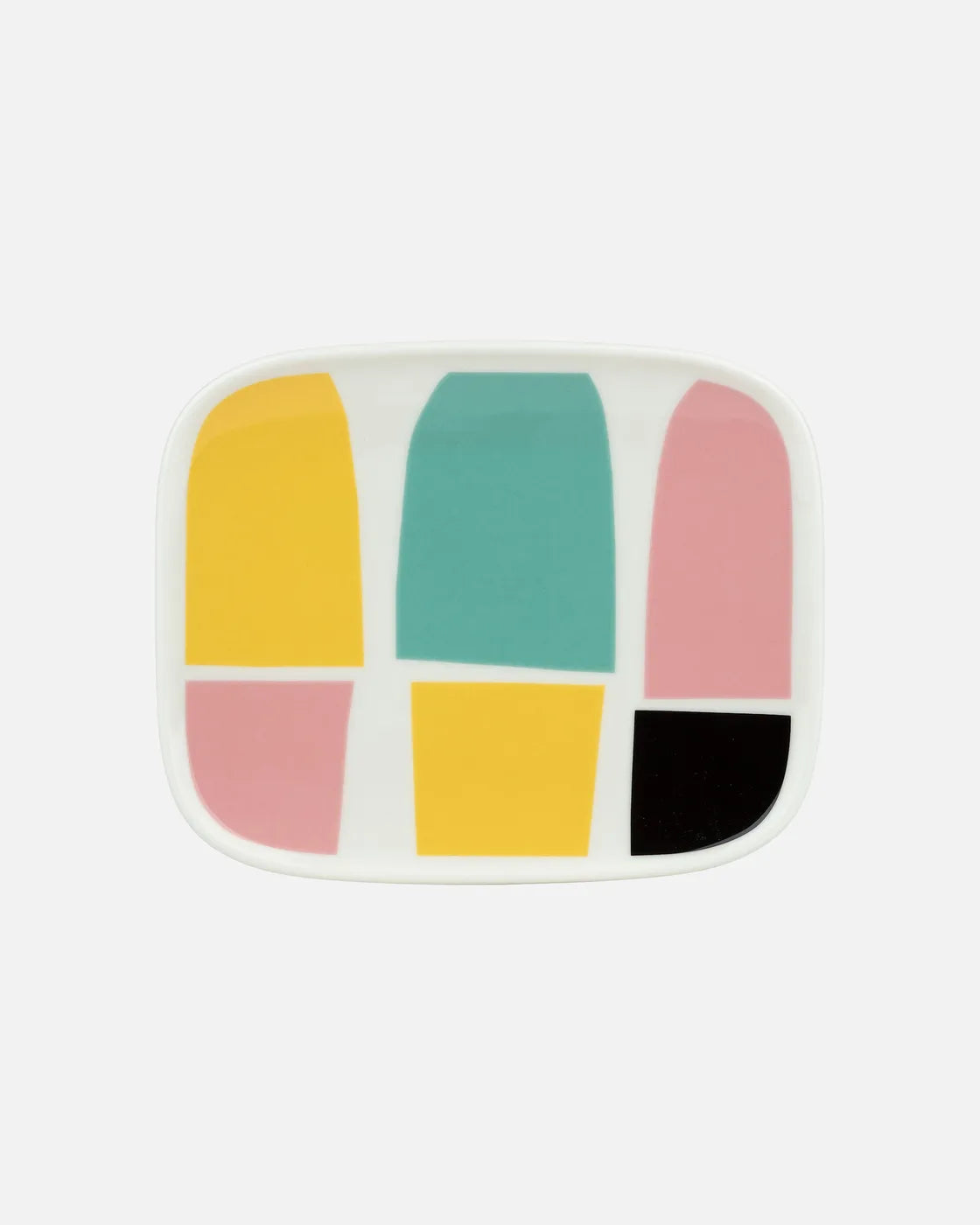 Oiva / Jätski Plate 12x15 cm white blue yellow pink