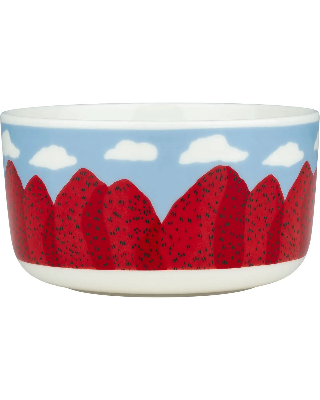 Oiva / Mansikkavuoret bowl 5 dl white red blue