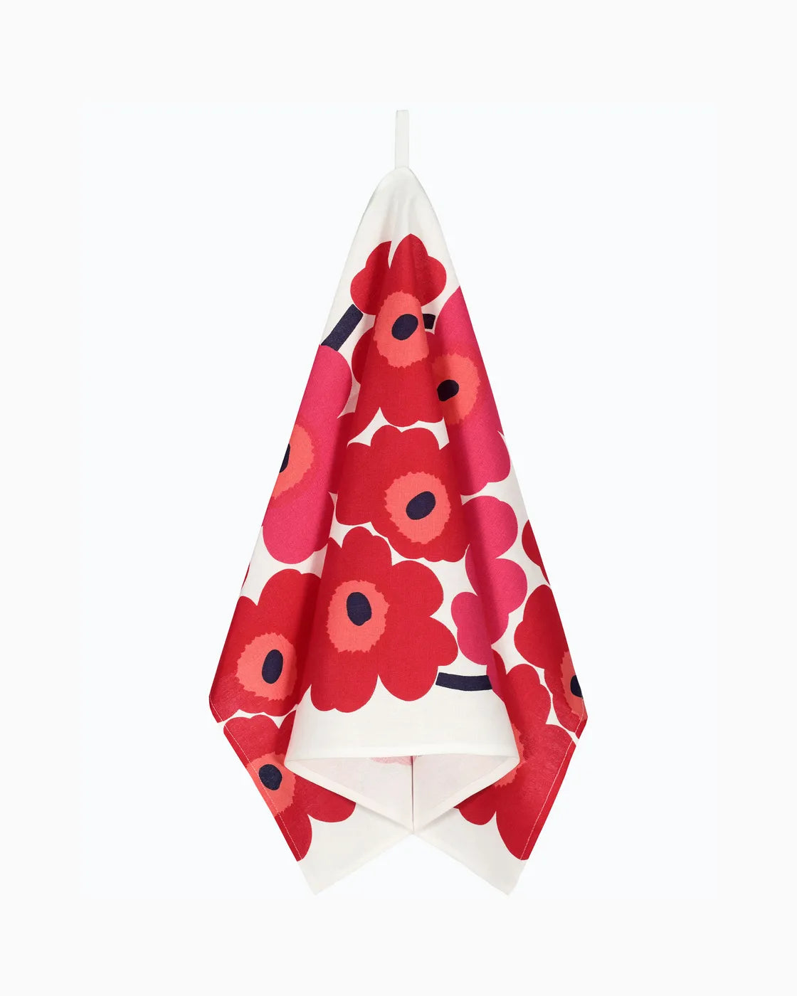 Unikko tea towel 2 pcs white red