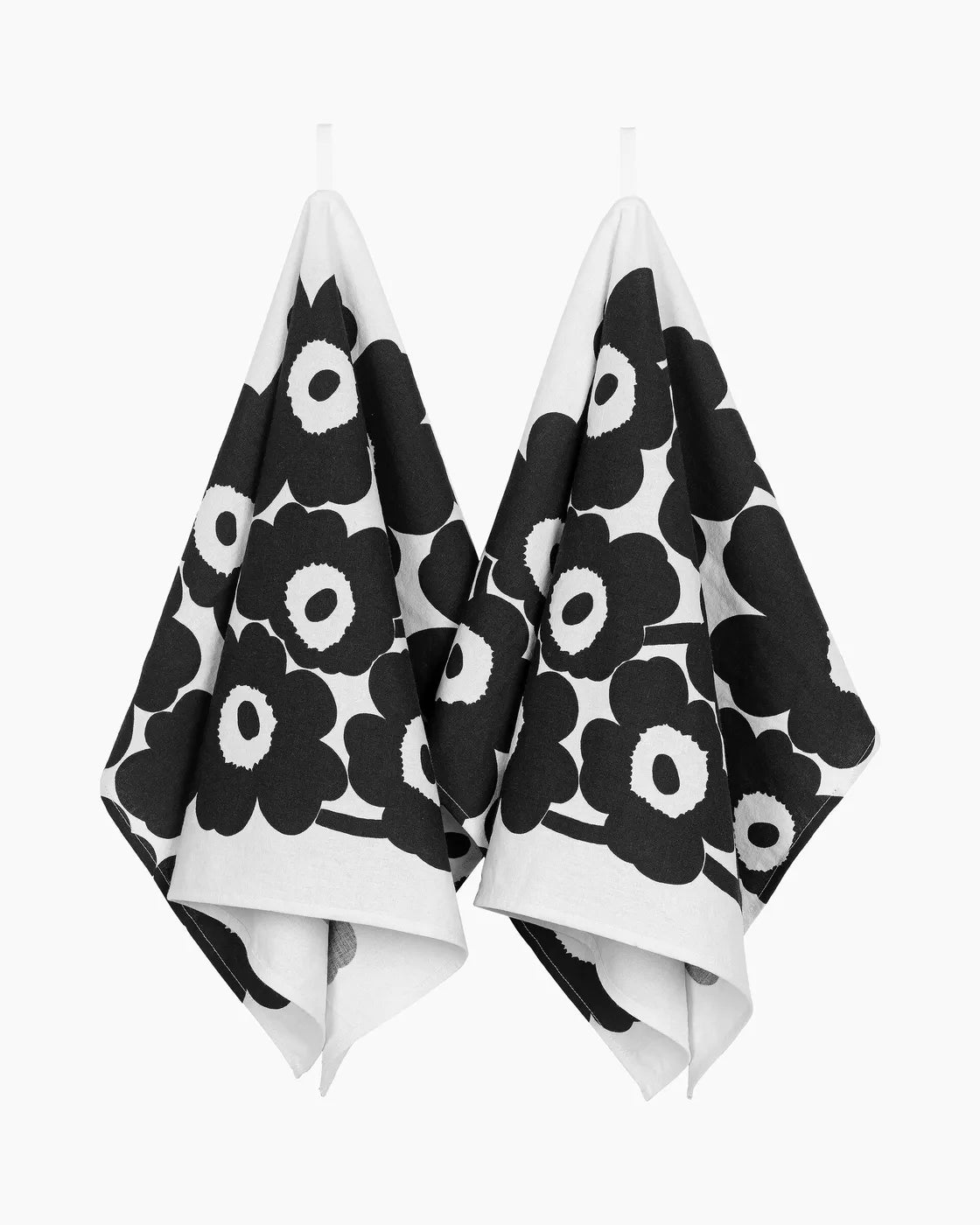 Unikko tea towel kitchen 47x70 cm 2 pcs Black white