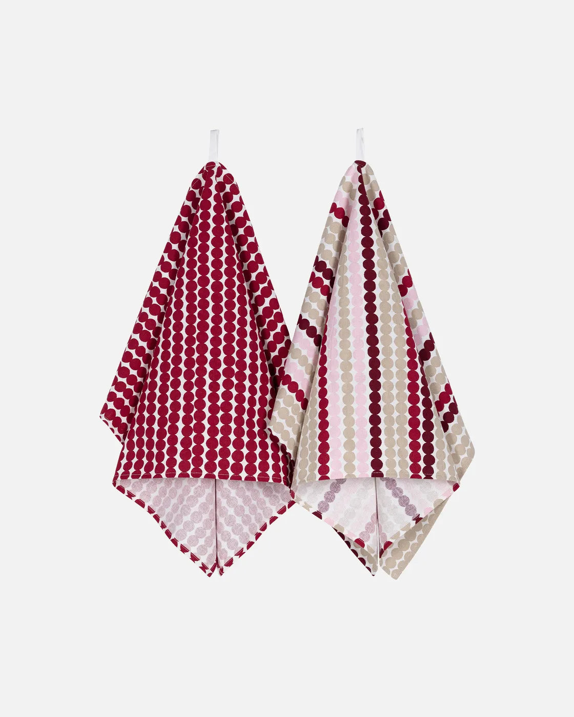 Pikku Räsymatto tea towel 2 pcs dark red multi colour
