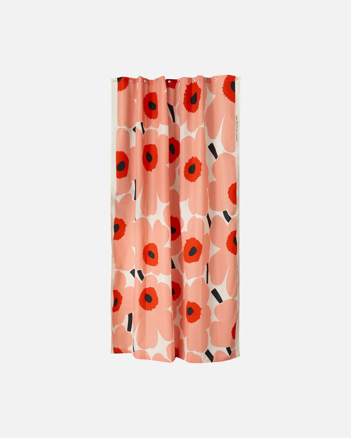 Unikko Shower curtain 180x200 cm off white coral orange red charcoal