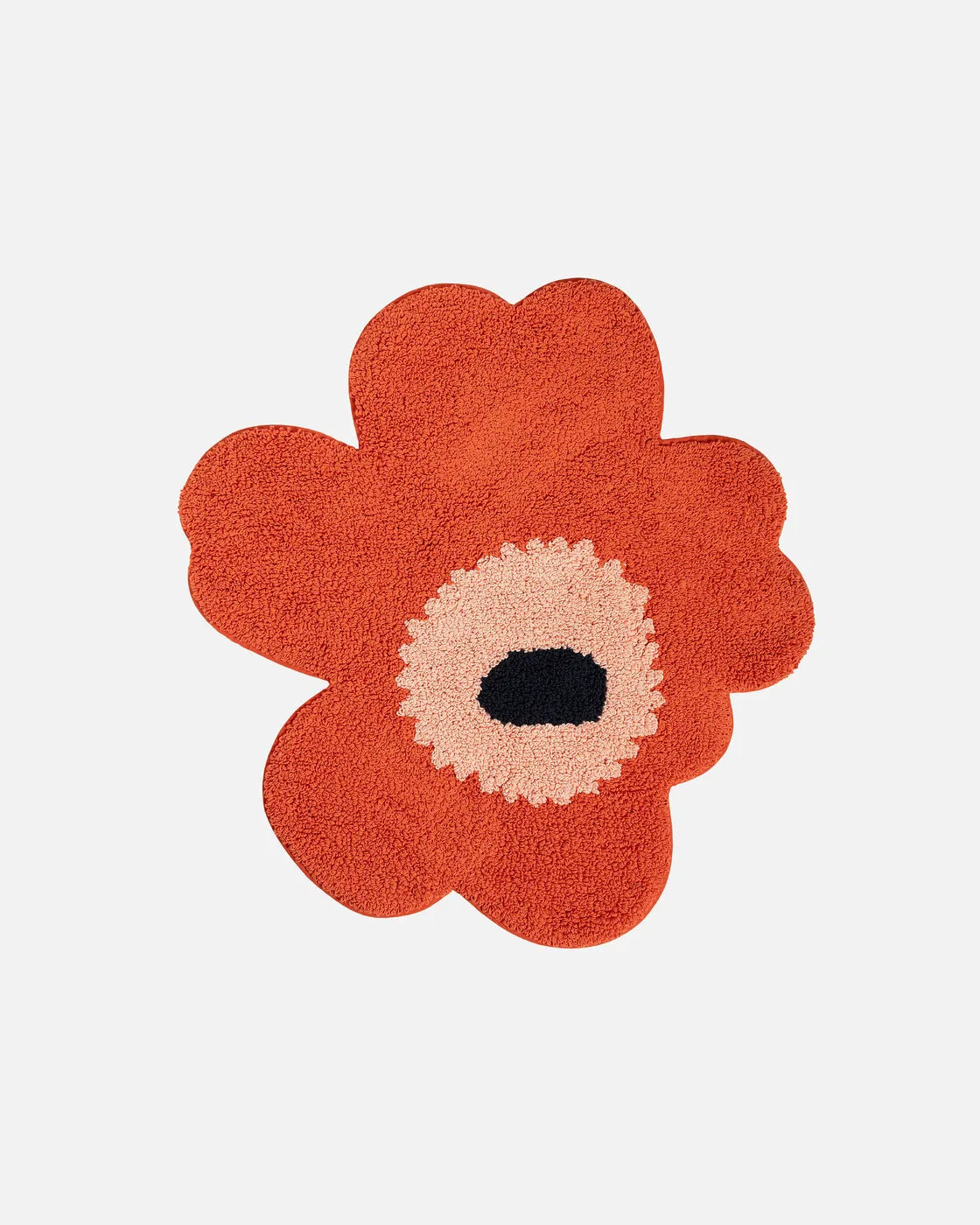Unikko Bath mat 73x74 cm orange red powder charcoal