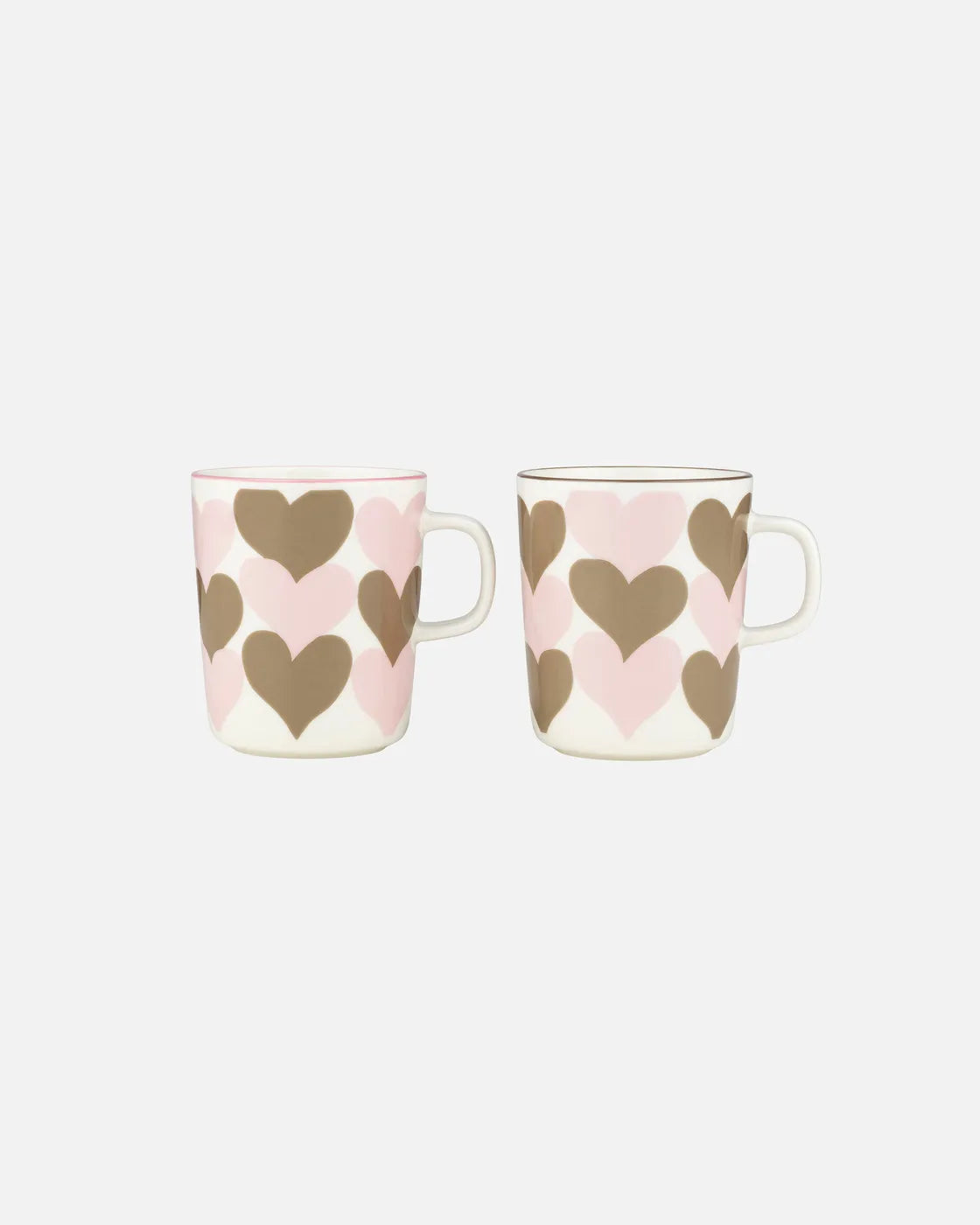 Oiva / Sydämet Mug 2,5 dl white, sand, pink