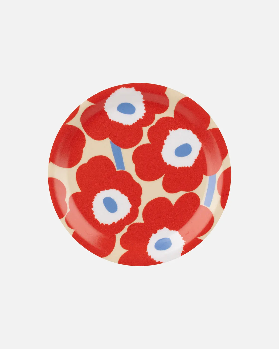 Unikko Coaster Melon orange red off whie light blue