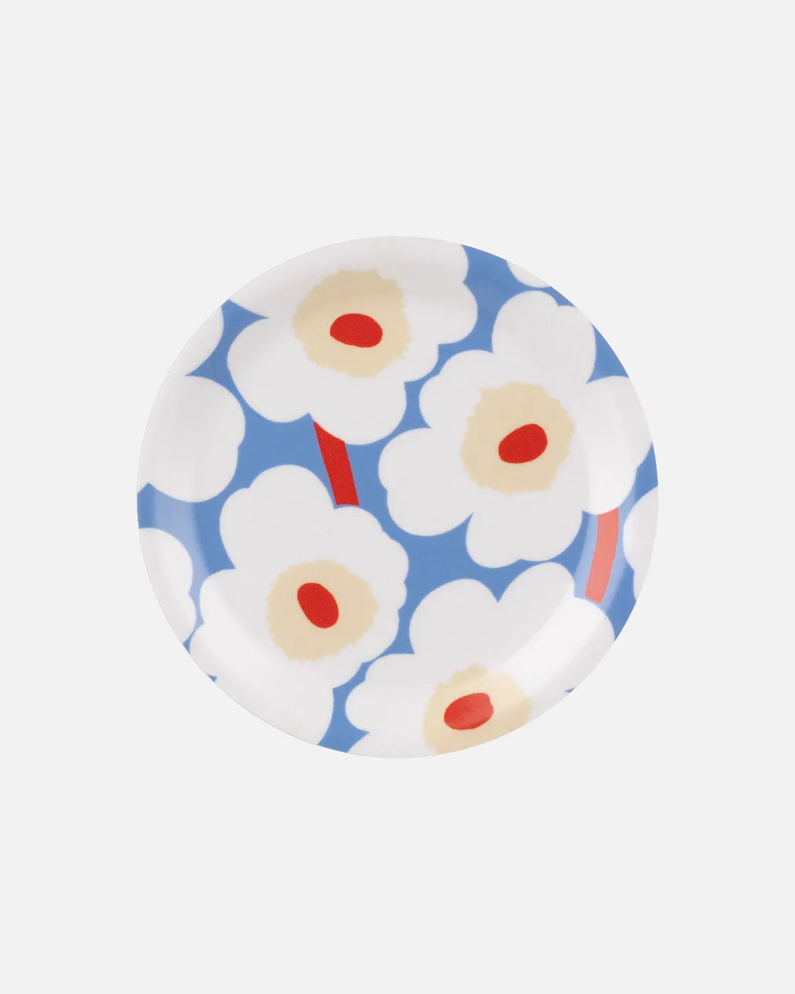 Unikko Coaster light blue off white melon orange red