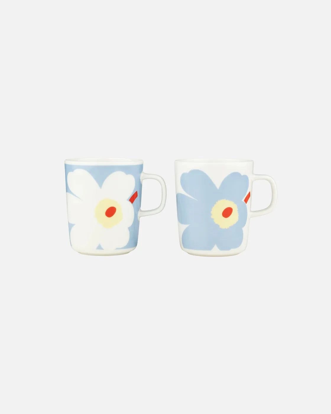 Oiva / Juhla Unikko Mug 2,5 dl 2 pcs white light blue sand orange red