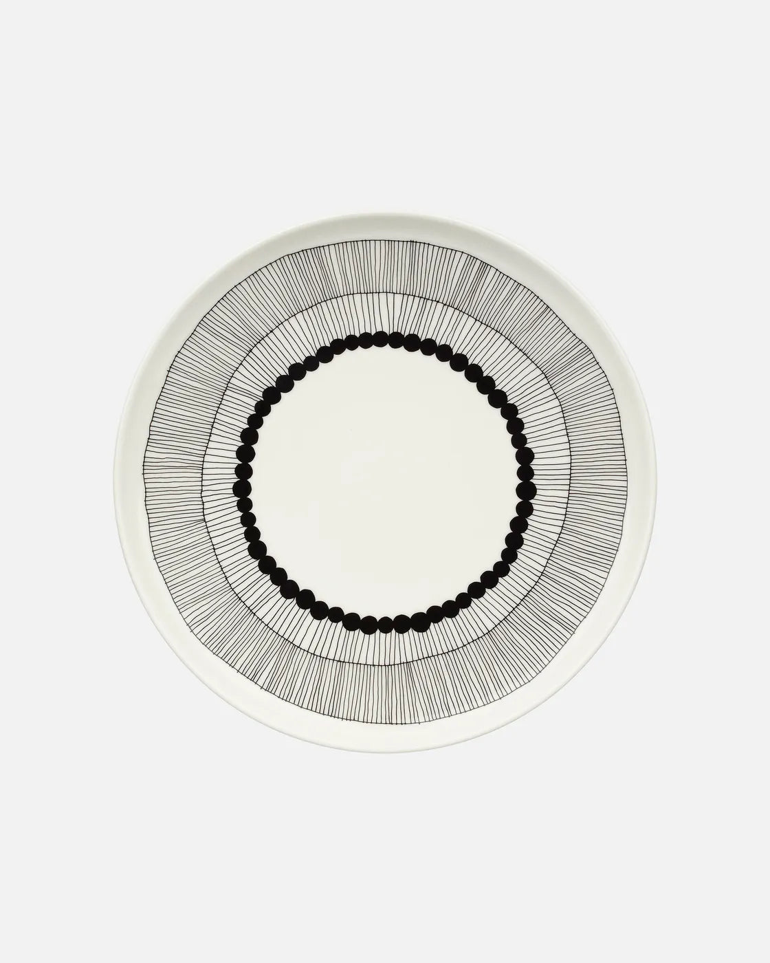 Oiva / Siirtolapuutarha Plate 25 cm white, black
