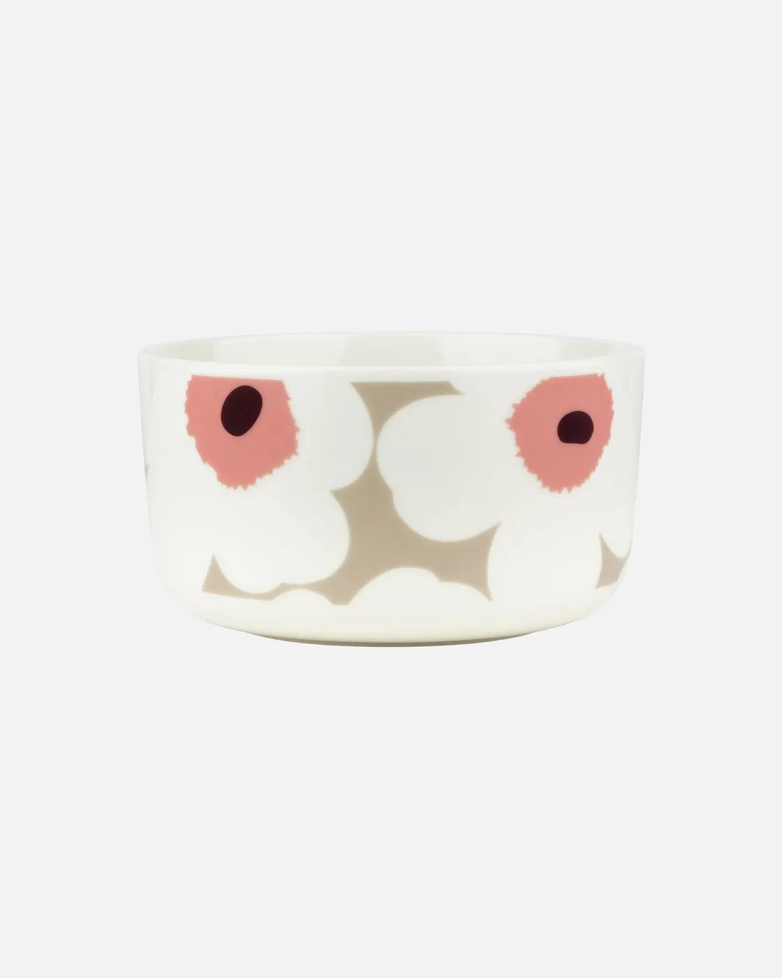 Oiva / Unikko Bowl 5 dl white, clay, powder, dark wine