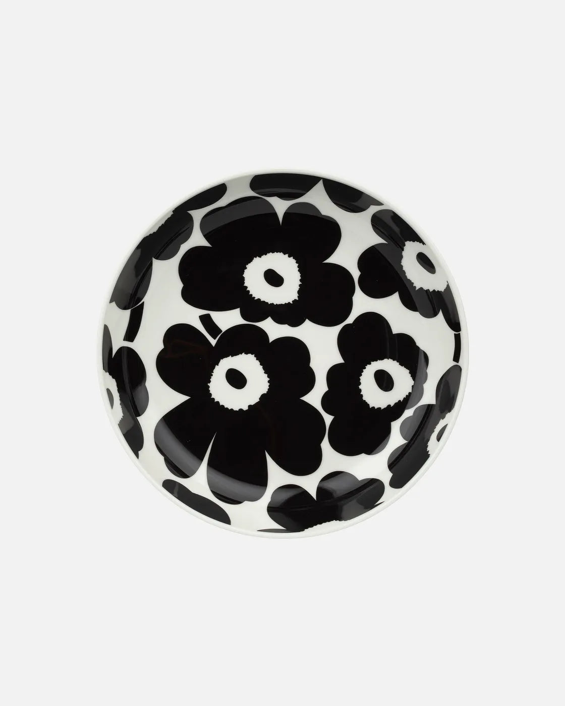 Oiva / Unikko Deep plate 20,5 cm black, white