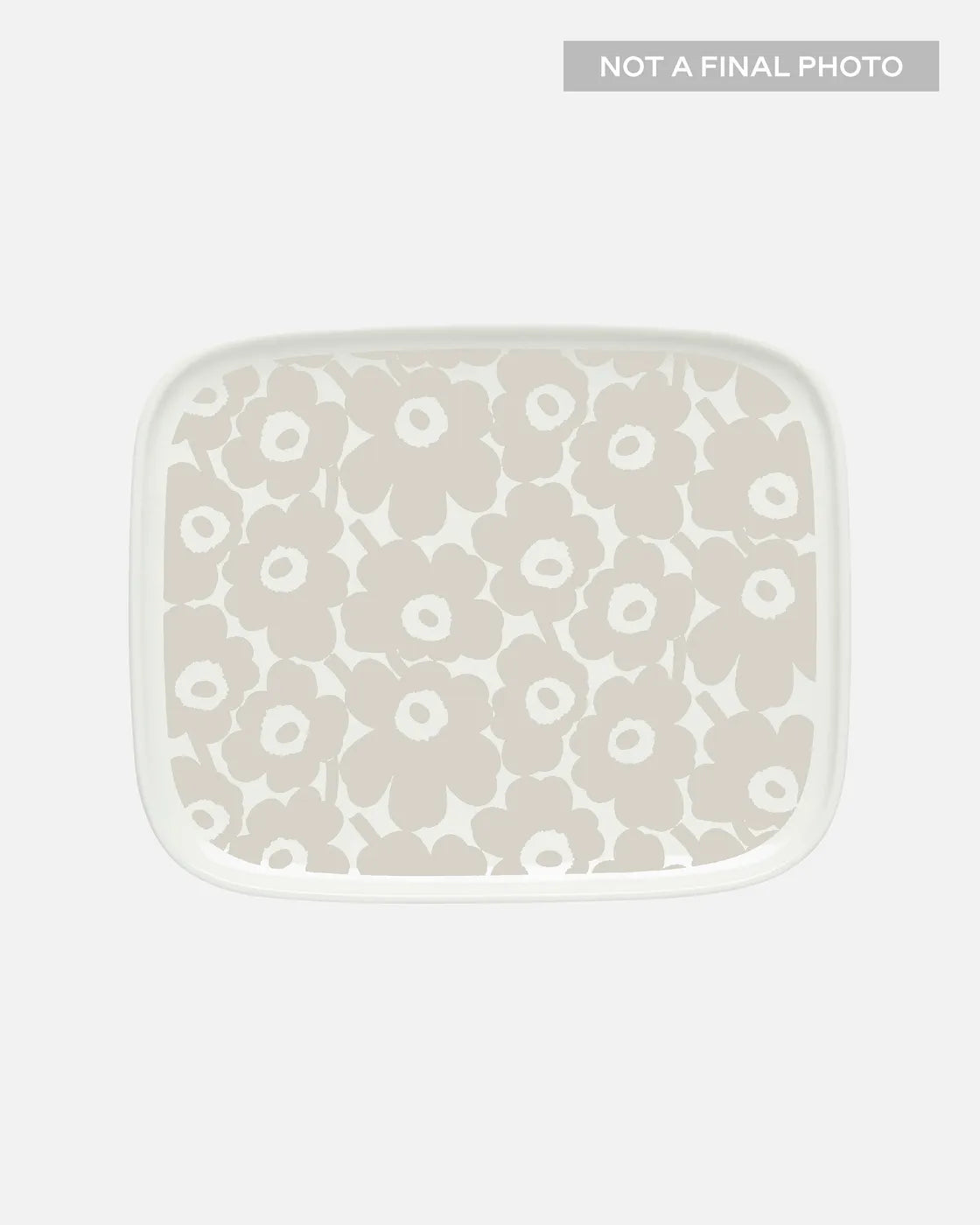 Oiva / Pikkuinen Unikko plate 12 x 15 cm white straw