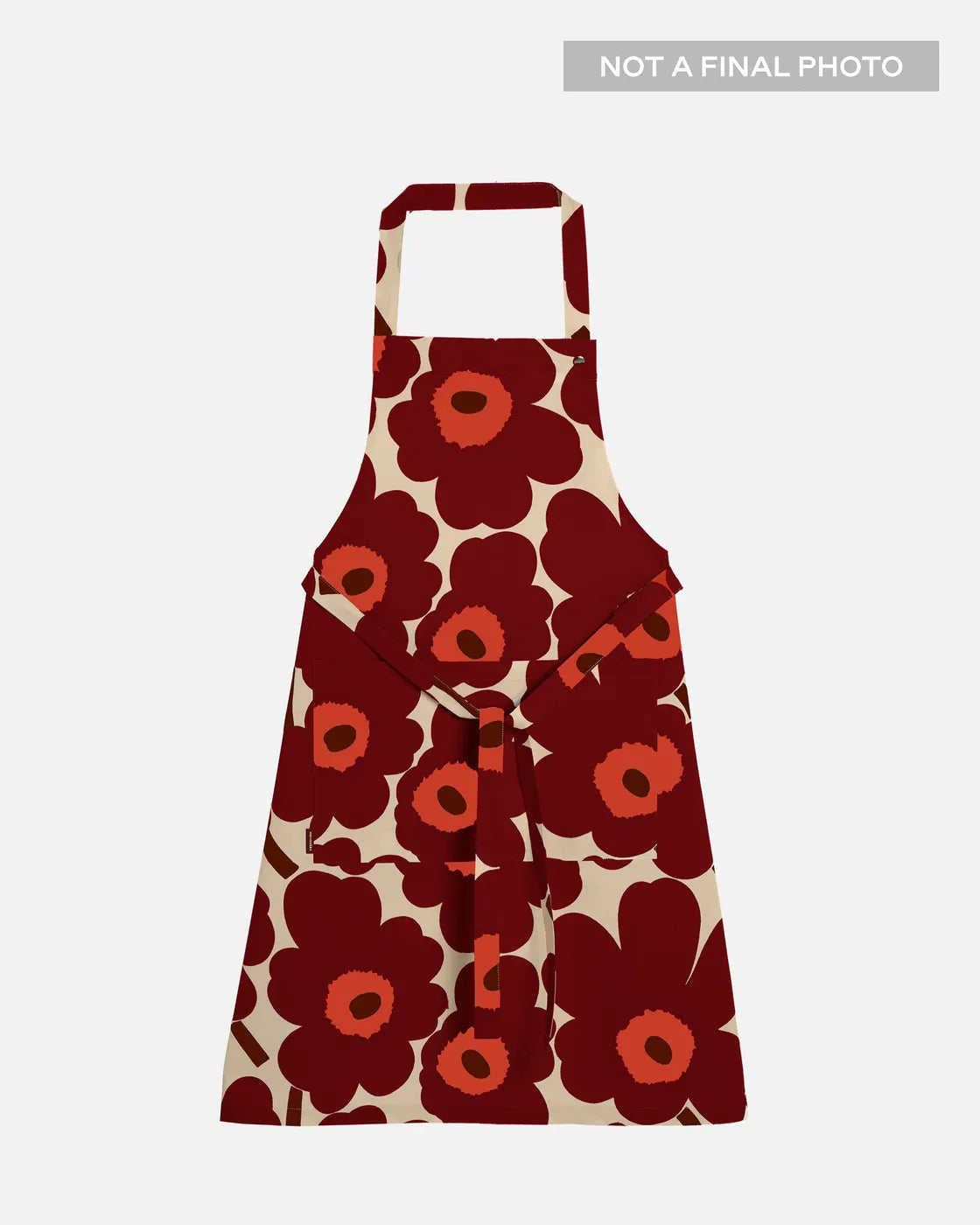 Pieni Unikko apron vanilla wine red red