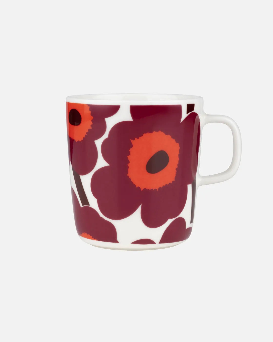 Oiva / Unikko mug 4 dl white burgundy red
