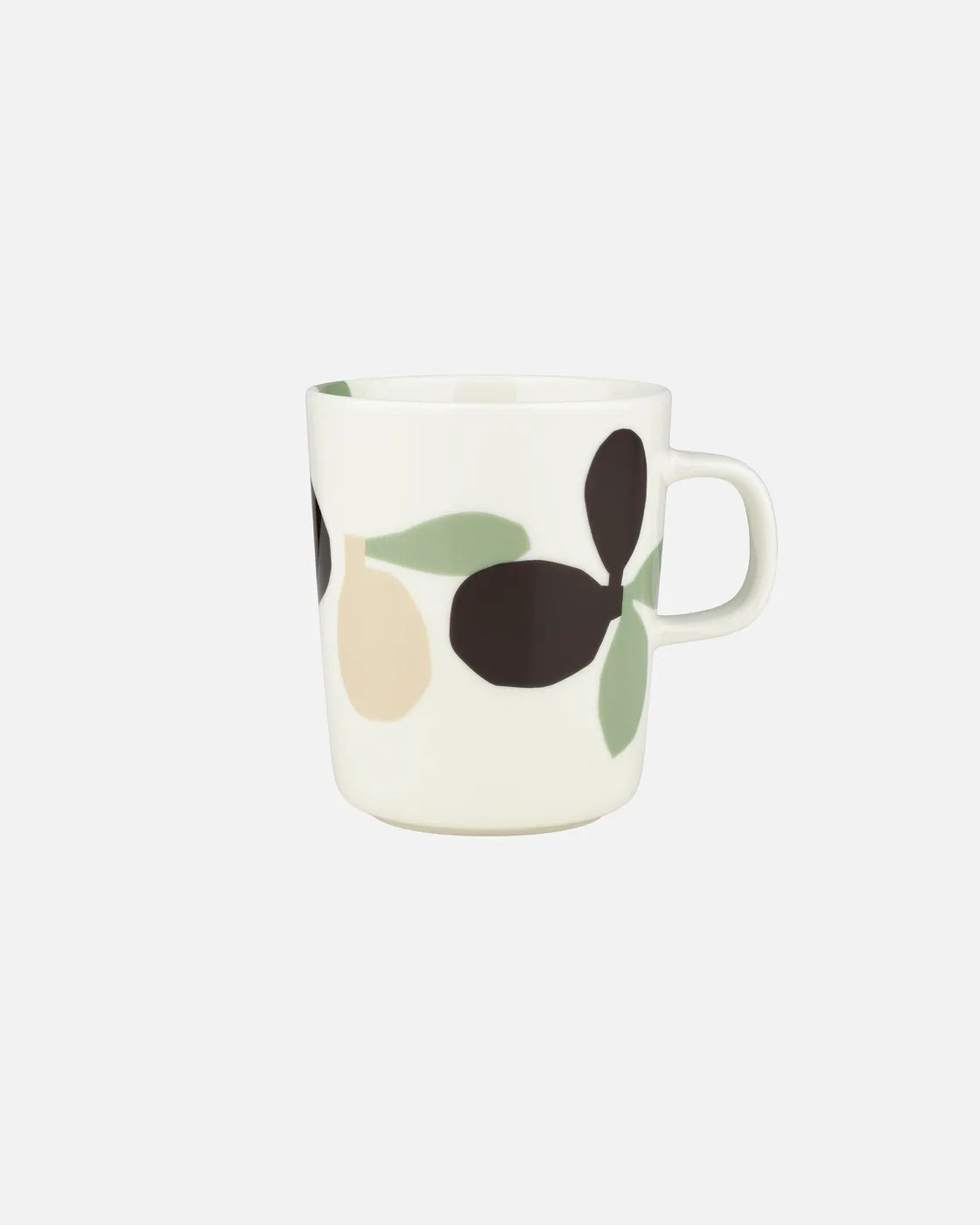 Oiva / Omppo Mug 2,5 dl off white sage black brown linen