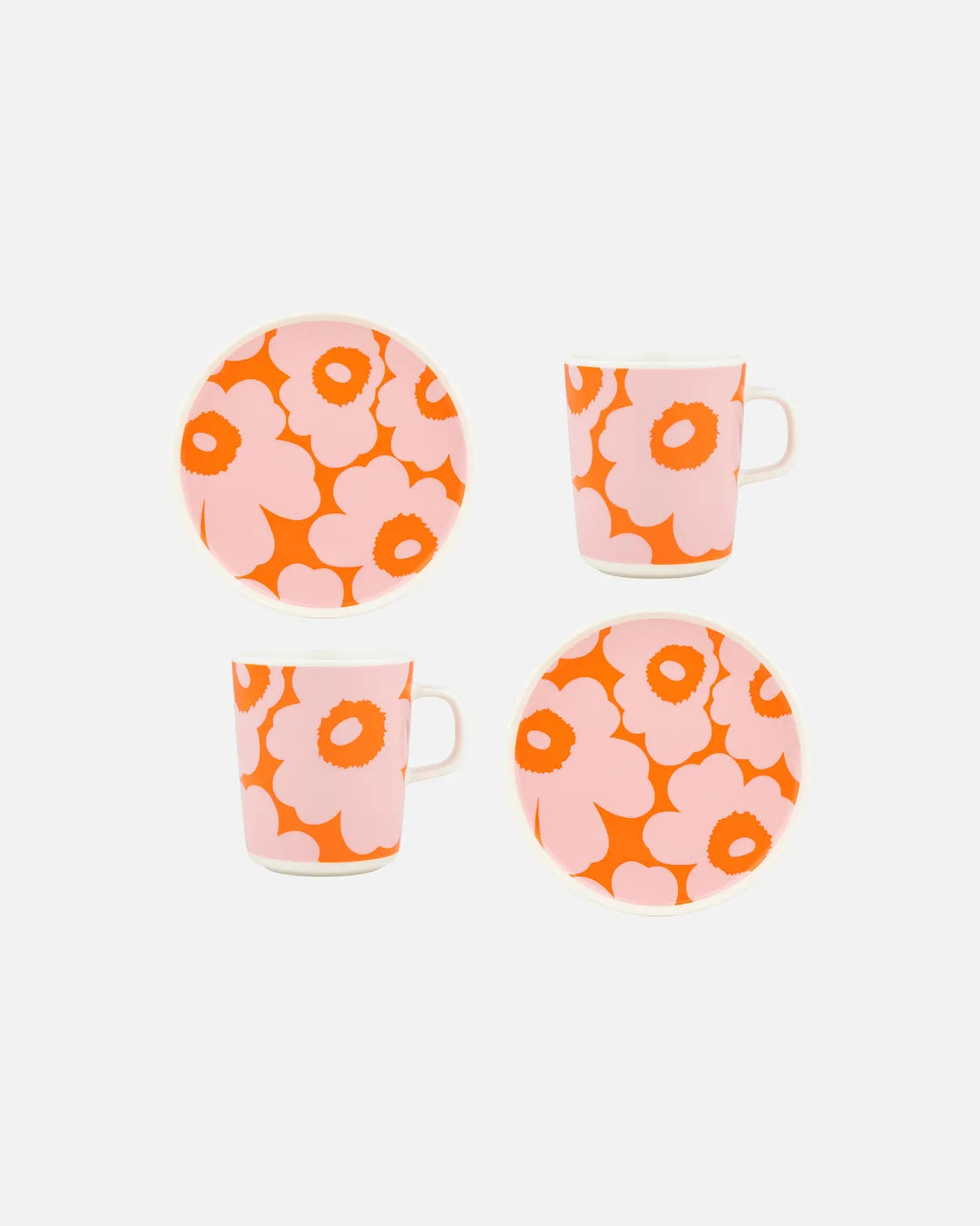 Oiva / Unikko Breakfast set white pink orange
