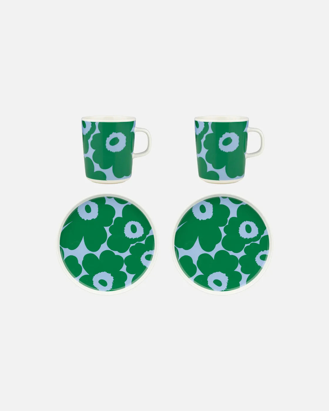 Oiva / Unikko Breakfast set white green light blue