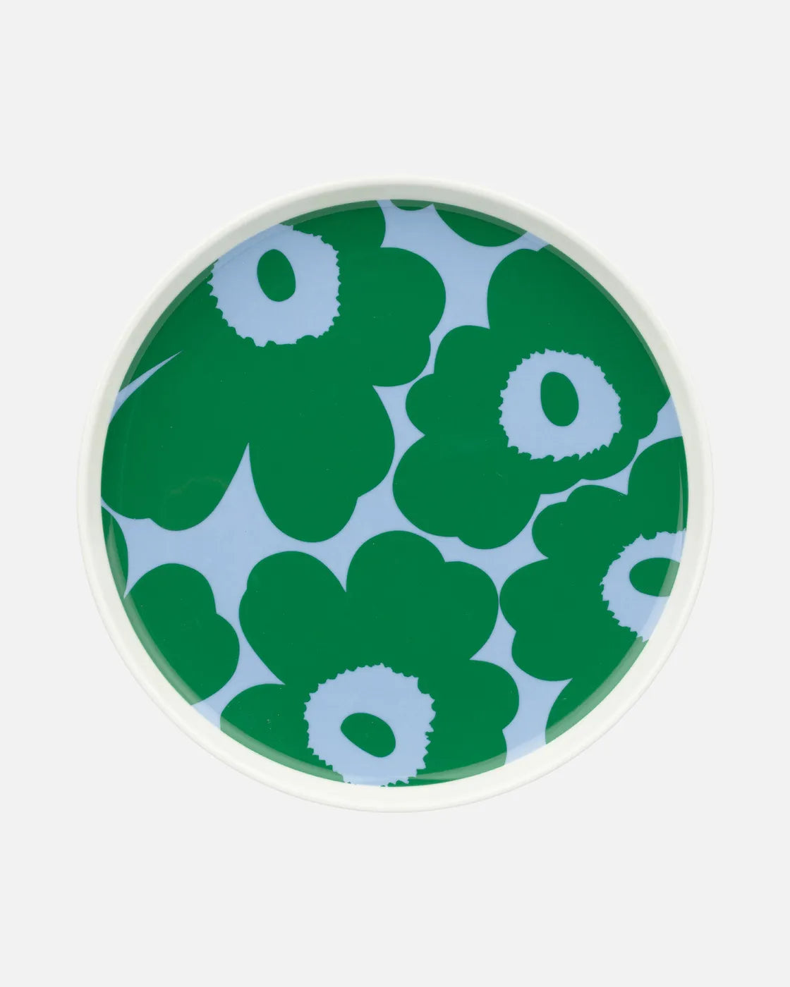 Oiva / Unikko Plate 20 cm white green light blue