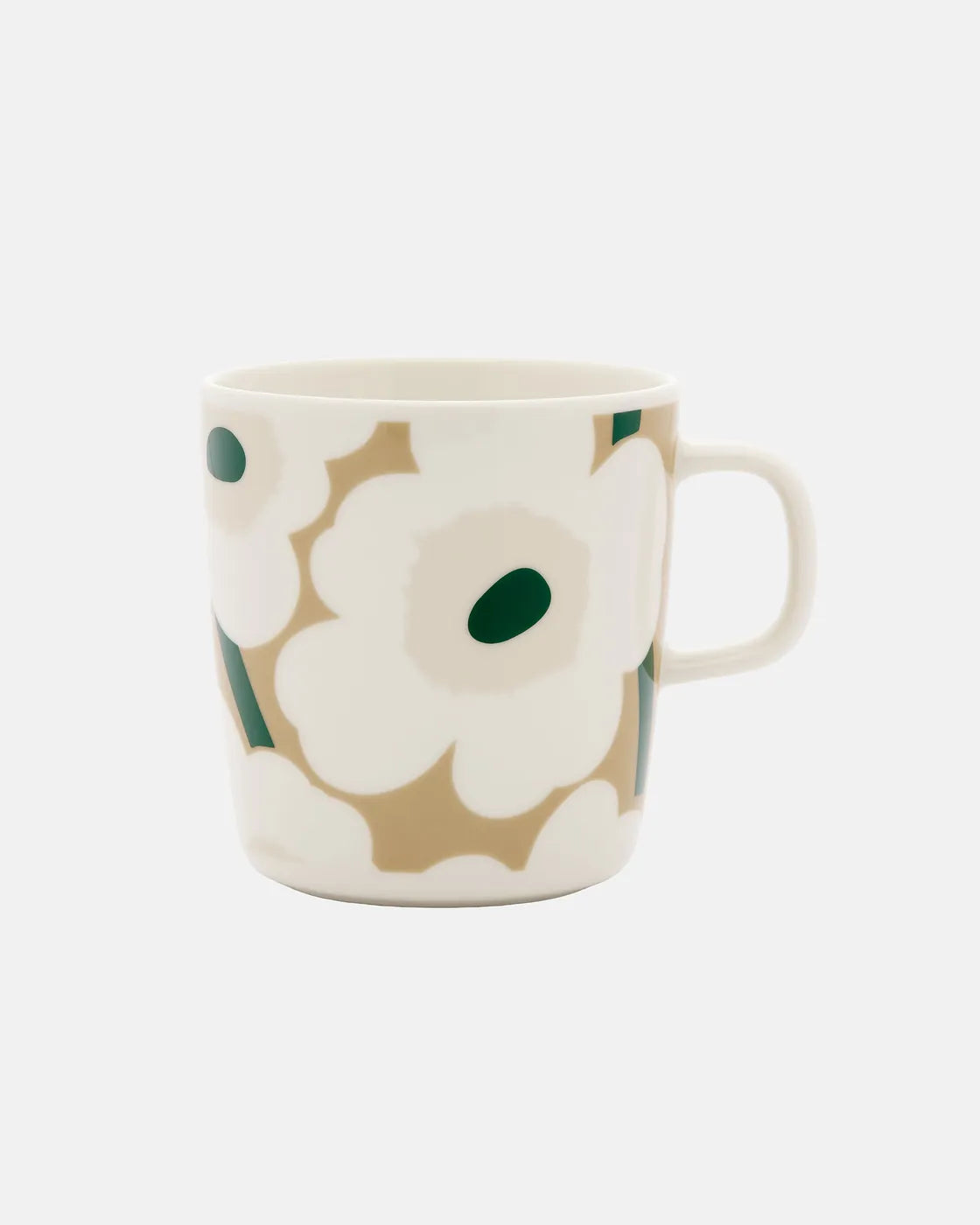 Oiva / Unikko Mug 4 dl white beige light sand dark green