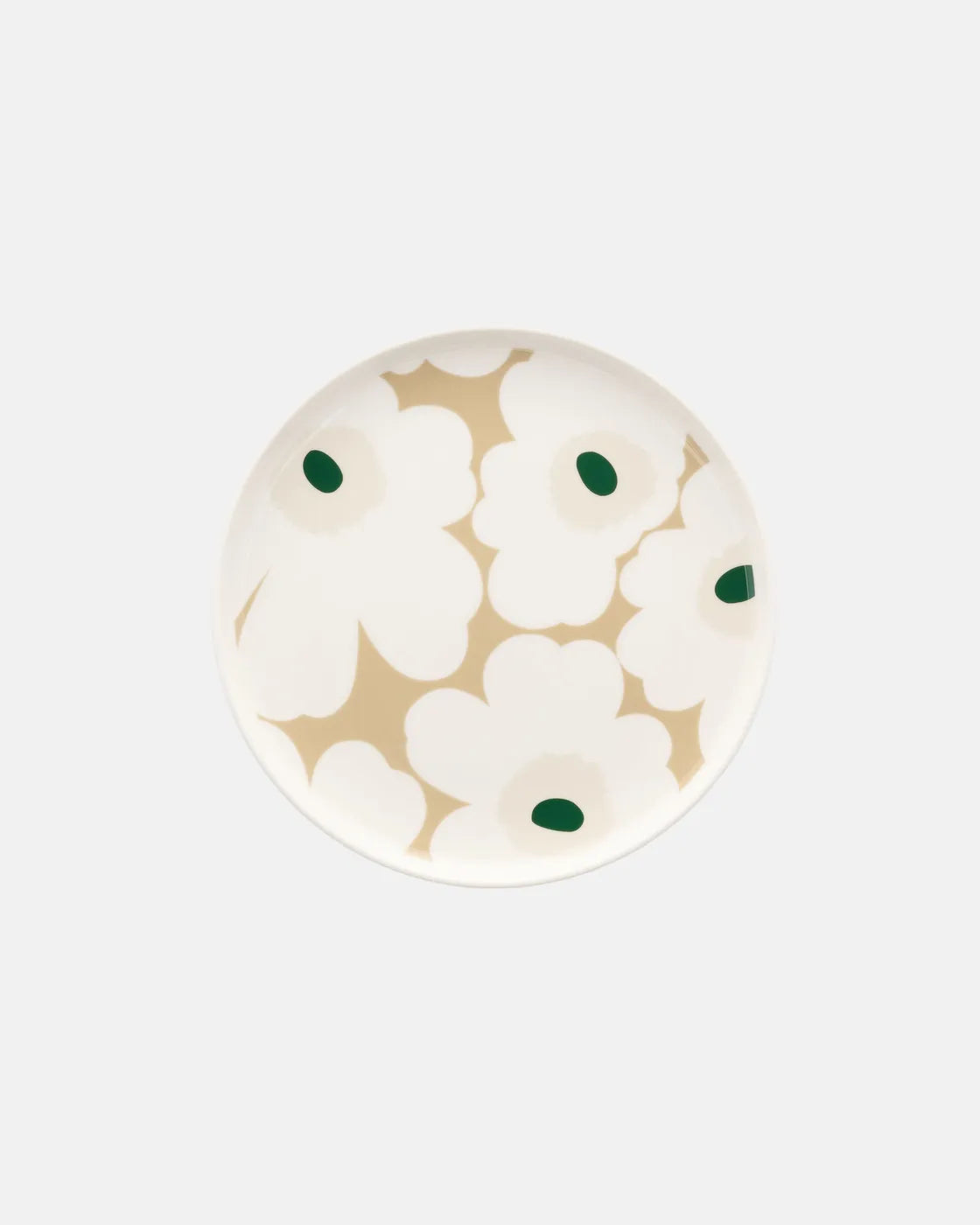 Oiva / Unikko Plate 20 cm white beige  light sand  dark green