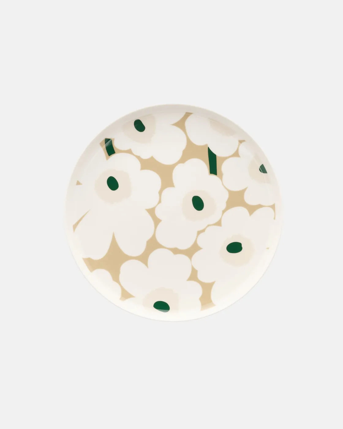 Oiva / Unikko Plate 25 cm white beige light sand dark green