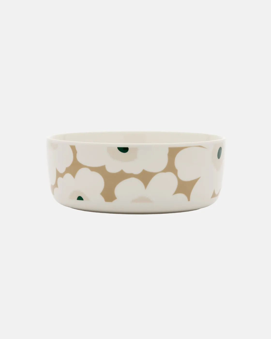 Oiva / Unikko Serving Bowl 1,5 l white beige light sand dark green