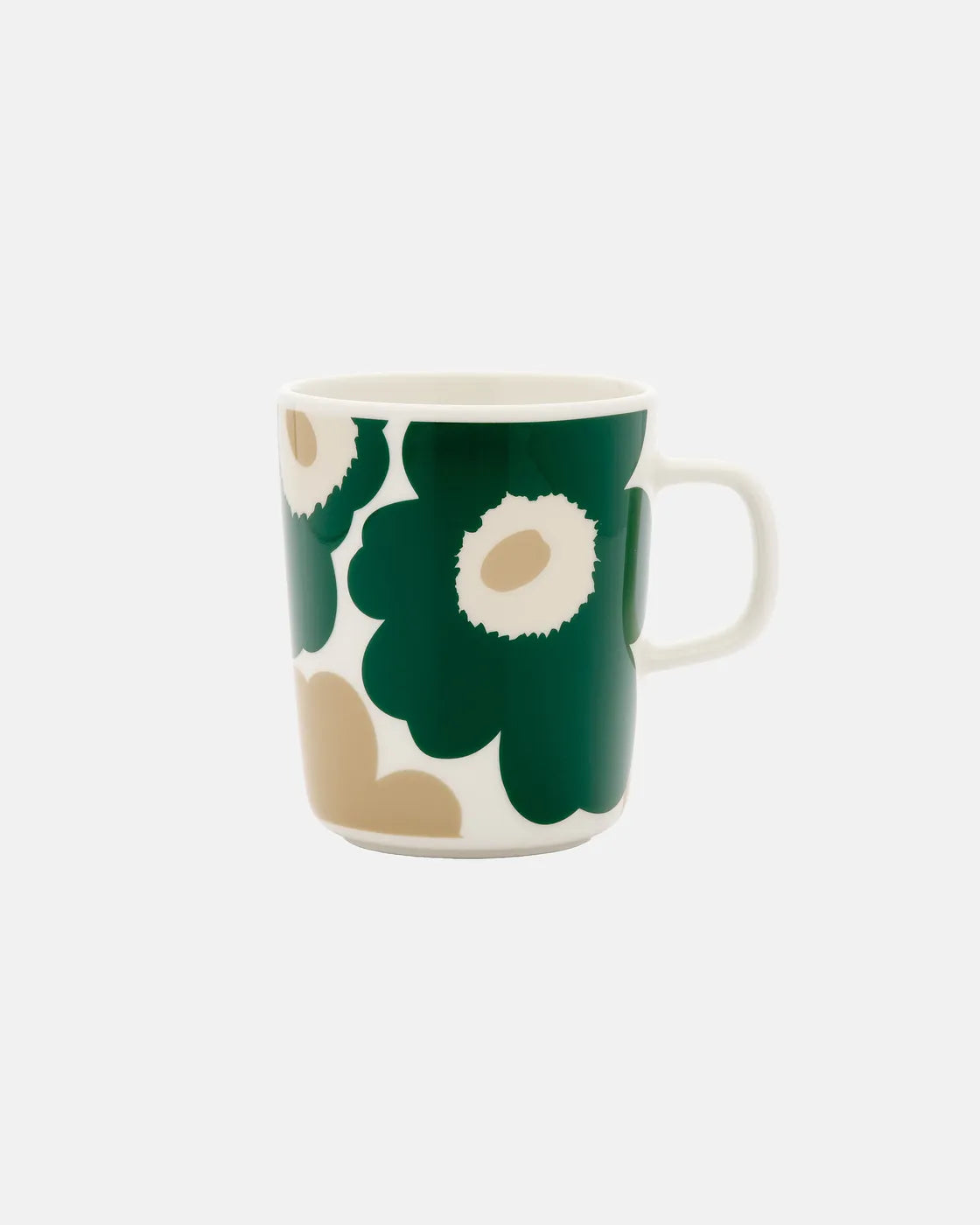 Oiva / Unikko Mug 2,5 dl white dark green beige light sand