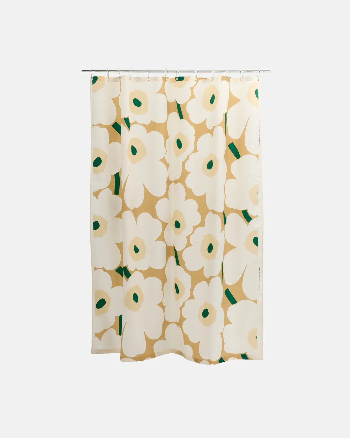 Unikko Shower curtain 180x200 cm sand off white hay emerald